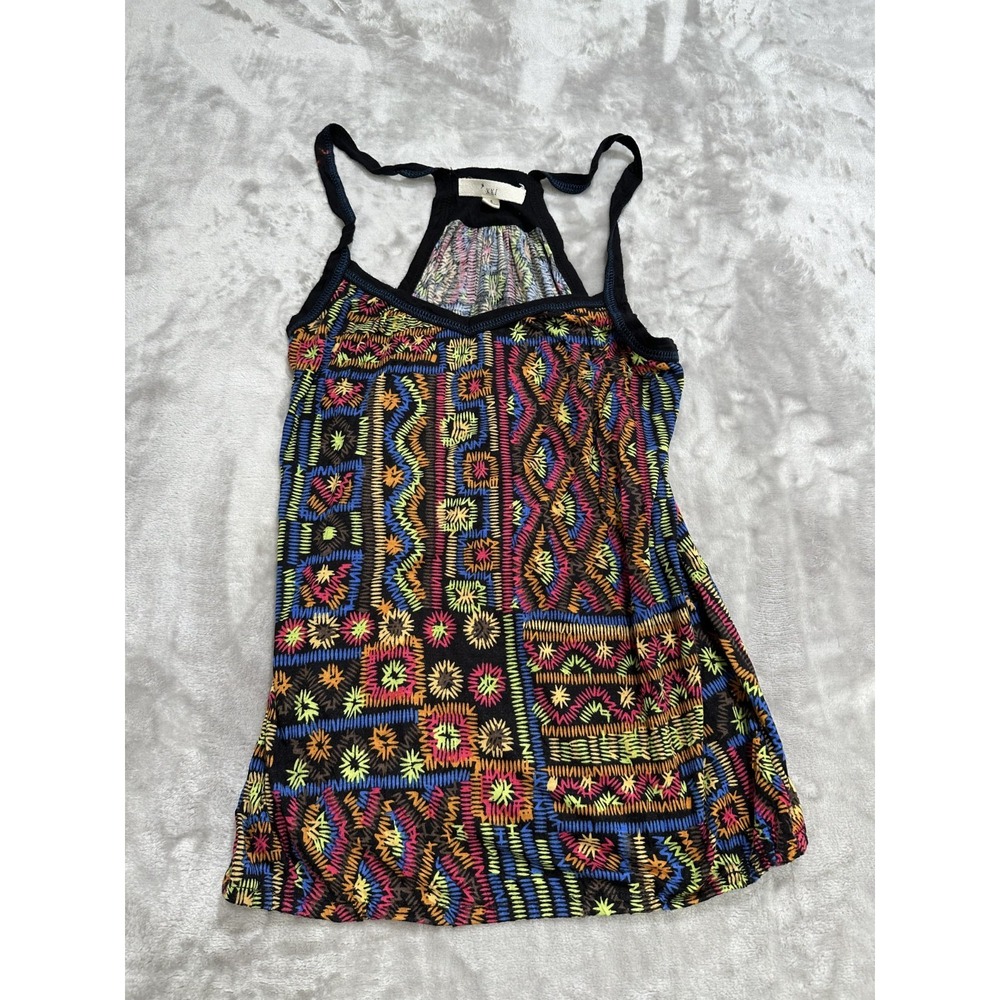 XXI Tank Top Cami Women's Size Small Multicolor Geometric Design Lightweight EUC